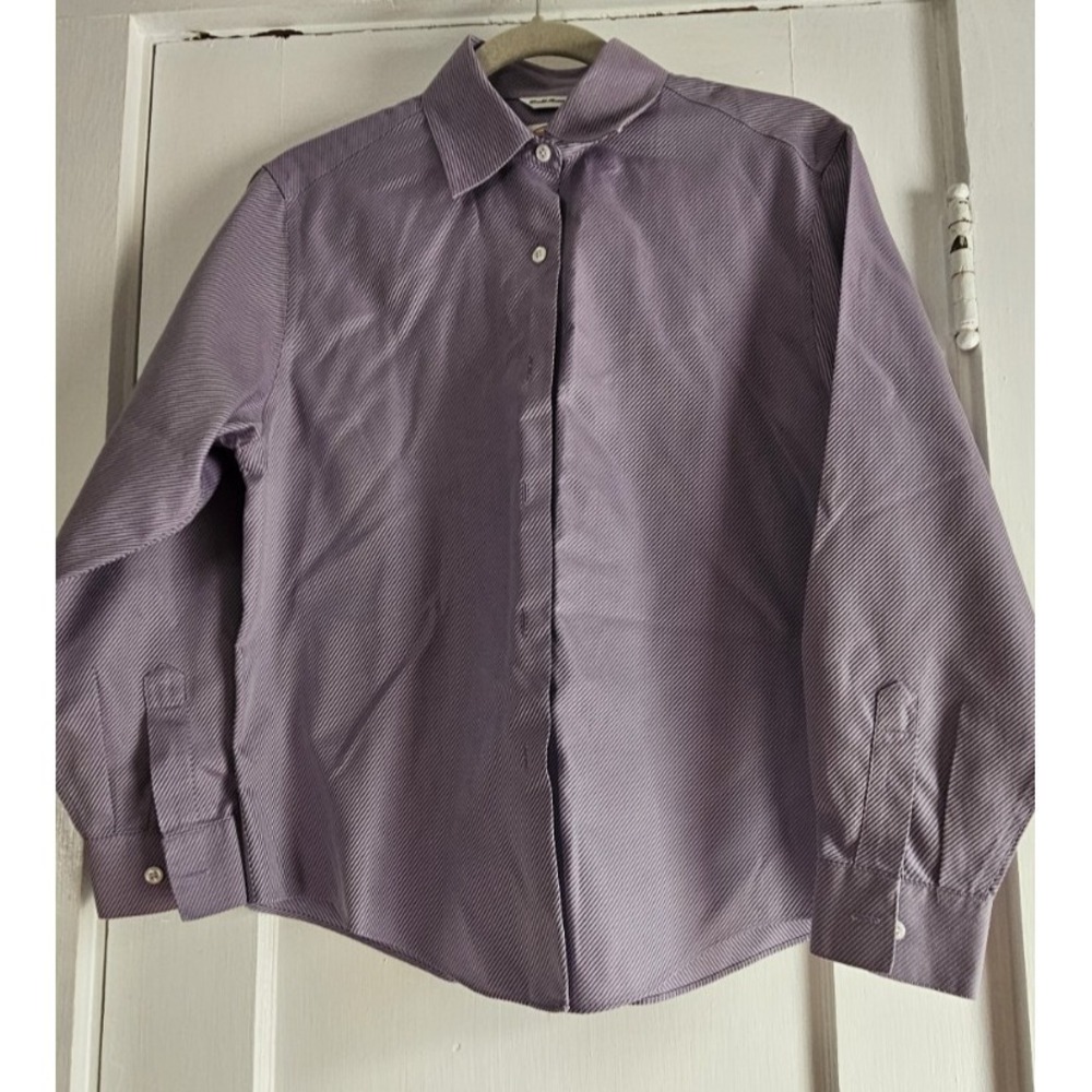 Vtg Talbots‎ Petites wrinkle resistant woman 8P purple textured striped